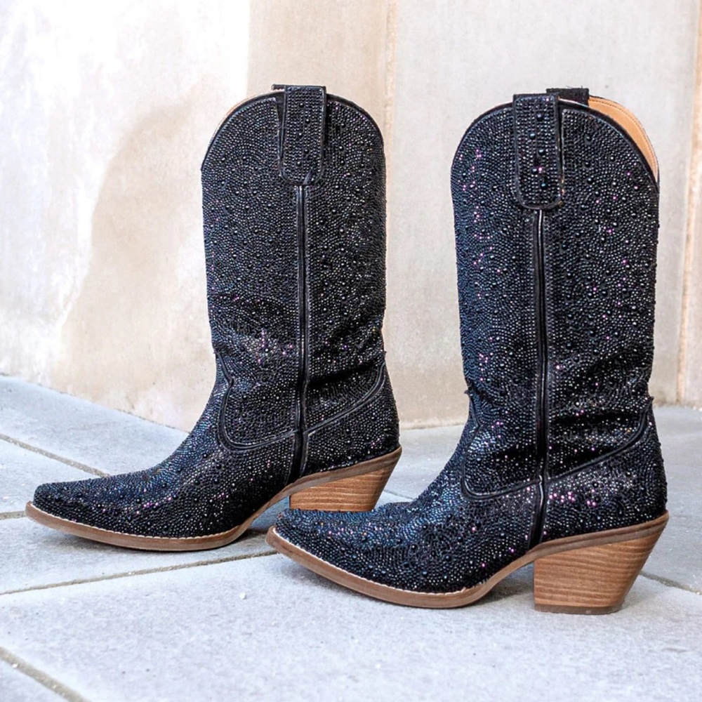 Dingo Dollar Black Heeled Boots - Picture 2 of 5